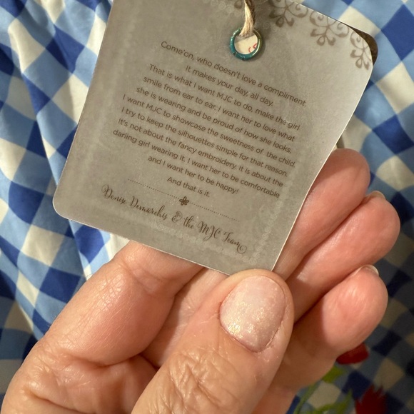 NWT Matilda Jane women’s Blue Checkered Skirt with Floral Accents, size S - Picture 4 of 9